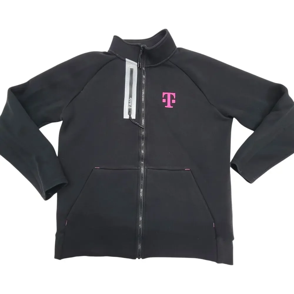 T-Mobile Mens Medium Black Full Zip Tech Fleece Jacket Sweater Employee Promo